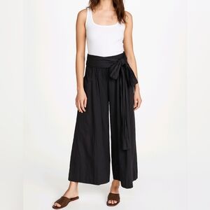 Album Di Famiglia Pants Black Wide Leg Tie Sash Pull On ITALY Size XS